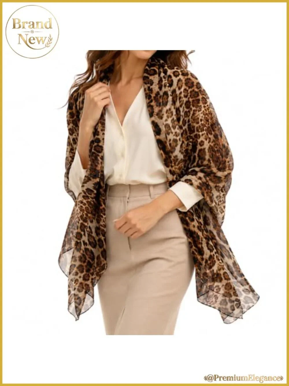 Leopard Print Scarf Lightweight Cheetah Shawl Wrap Women